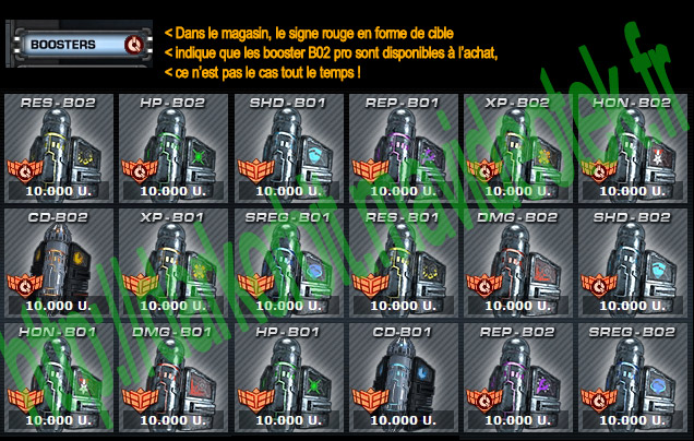 boosteurs visuels du magasin darkorbit